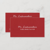 Modern & Simple Teacher Business Card (Front/Back)