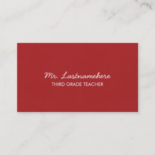 Customizable Modern &amp; Simple Teacher Business Card