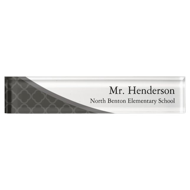 Modern Simple Teacher Desk Name Plate (Front)