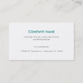 Modern & Simple teal blue Monogram Professional Business Card (Back)
