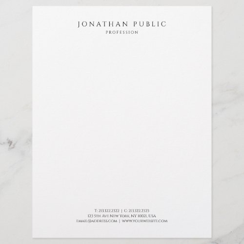 Modern Simple Template Elegant Black And White Letterhead