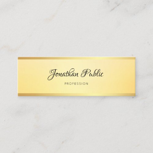 Modern Simple Template Elegant Glamorous Faux Gold Mini Business Card