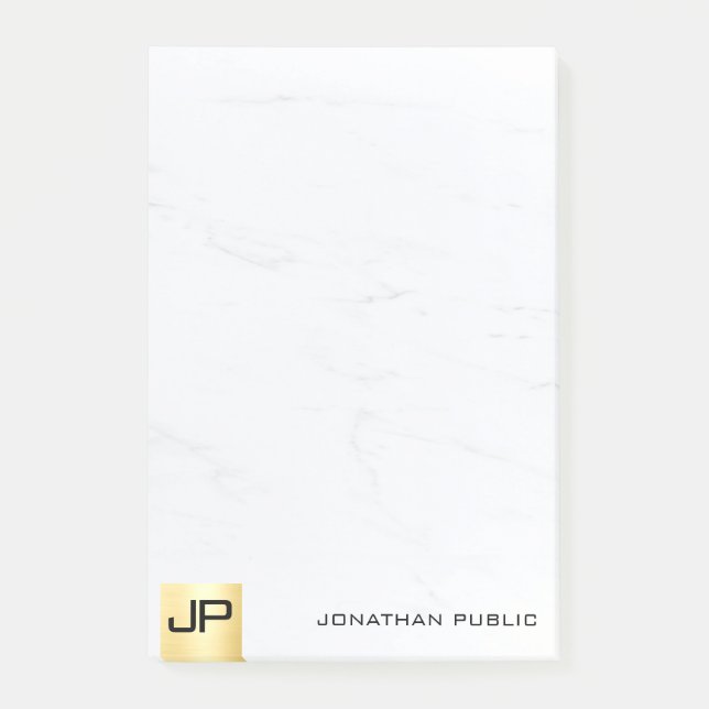 Modern Simple Template Elegant Gold And Marble Post-it Notes (Front)