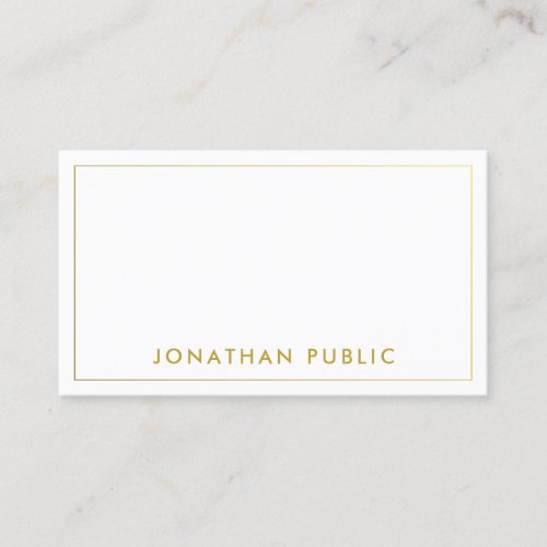 Modern Simple Template Elegant Gold Name Text Business Card