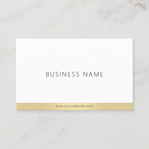 Modern Simple Template Elegant Gold White Trendy Business Card