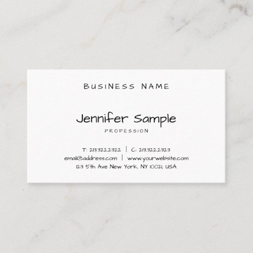 Modern Simple Template Elegant Handwritten Script Business Card