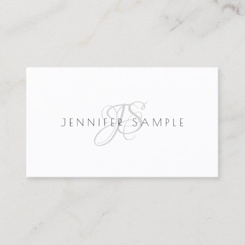 Modern Simple Template Elegant Minimalist Monogram Business Card