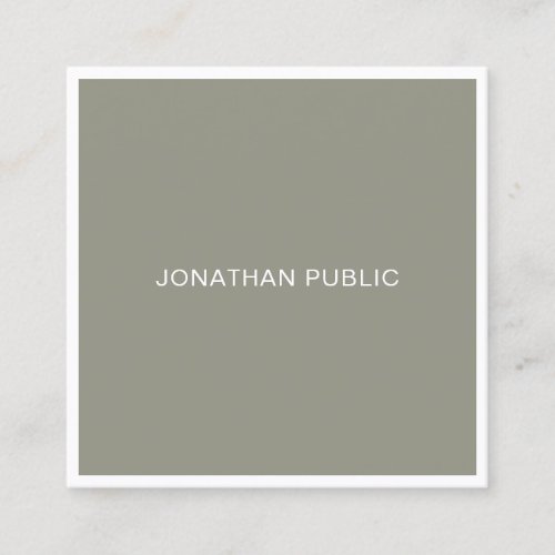 Modern Simple Template Elegant Professional Luxury Square Business Card