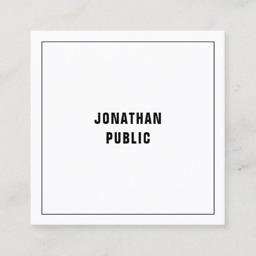 Modern Simple Template Elegant Professional Square Business Card