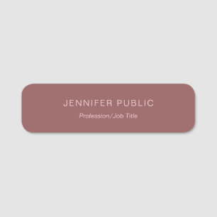 Modern Simple Template Elegant Rose Gold Name Tag