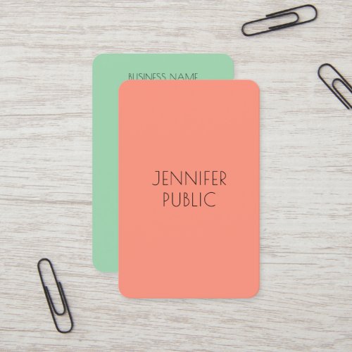 Modern Simple Template Elegant Trend Colors Business Card