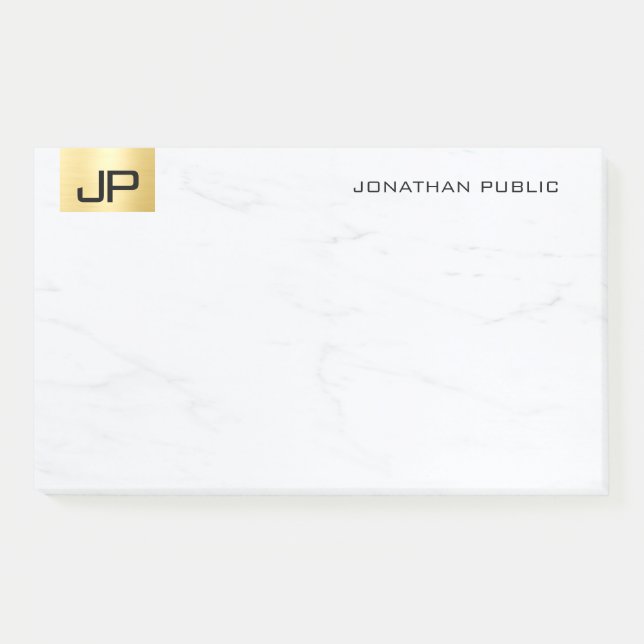 Modern Simple Template Gold And Marble Elegant Post-it Notes (Front)