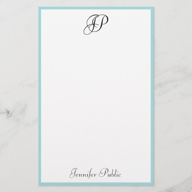 Modern Simple Template Handwritten Monogram Name Stationery (Front)