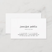 Modern Simple Template Handwritten Script Elegant Business Card (Front/Back)