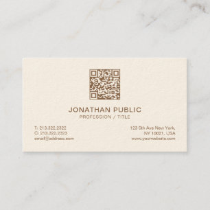 Modern Simple Template Luxe Signature Cream Paper Business Card