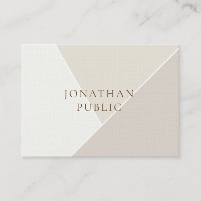 Modern Simple Template Minimalist Premium Linen Business Card (Front)