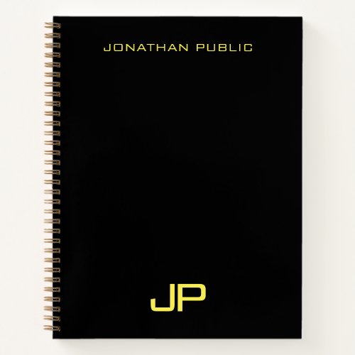 Modern Simple Template Monogram Initial Name Notebook