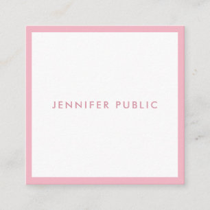 Modern Simple Template Pale Pink Professional Chic Square Business Card