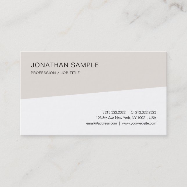 Modern Simple Template Professional Elegant Trendy Business Card (Front)