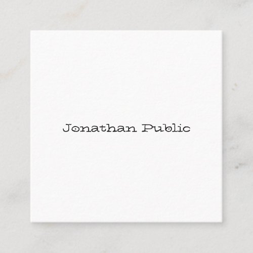 Modern Simple Template Professional Hand Script Square Business Card