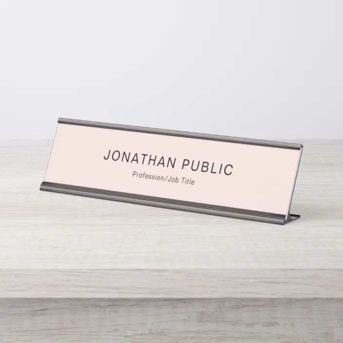 Modern Simple Template Trendy Design Elegant Desk Name Plate Zazzle Com