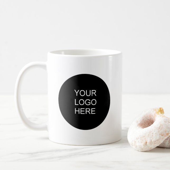 Modern Simple Template Upload Your Business Logo Coffee Mug (With Donut)