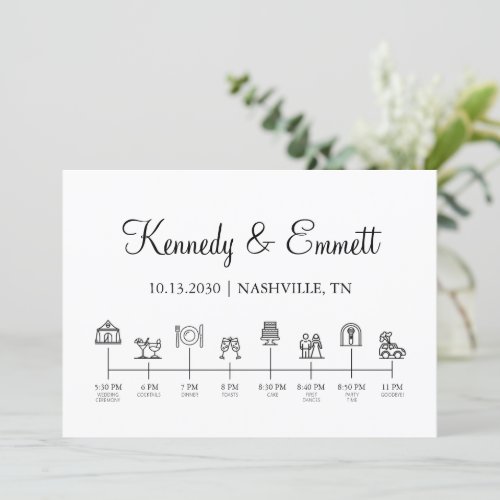 Modern Simple Tent Icon Wedding Program