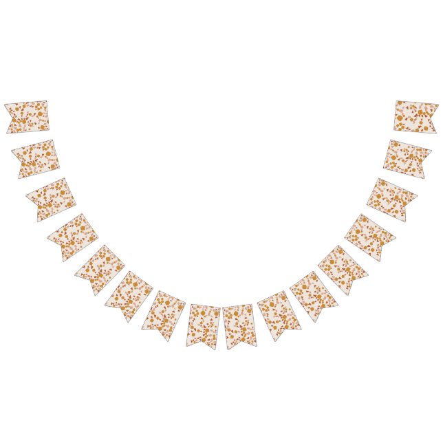 Modern Simple Terracotta Gold Terrazzo bunting  Flags (All)