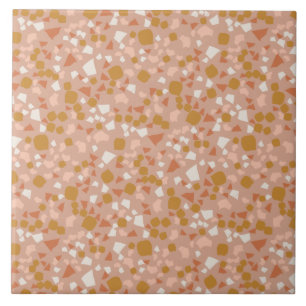Modern Simple Terrazzo Blush Pink Gold Tile