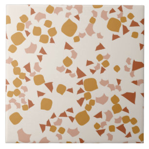 Modern Simple Terrazzo Cream Blush Pink Gold Tile