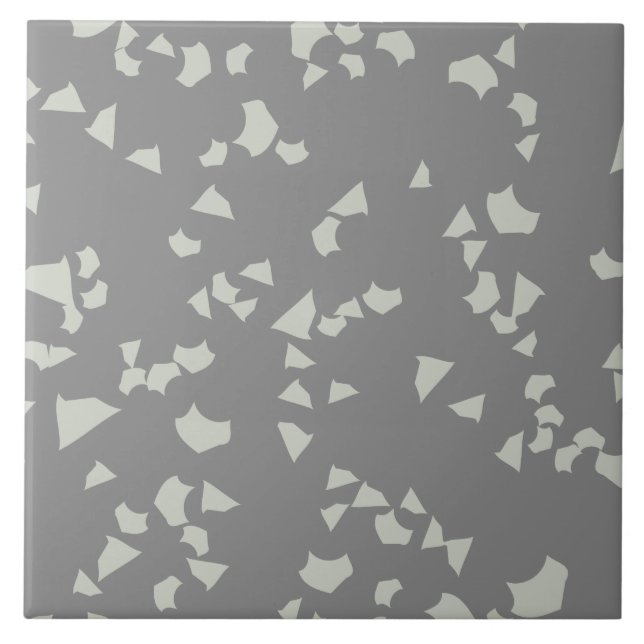 Modern Simple Terrazzo Gray White Ceramic Tile (Front)