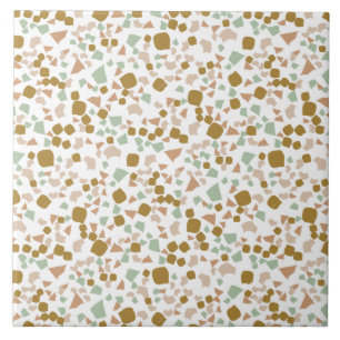 Modern Simple Terrazzo White Gold Tile