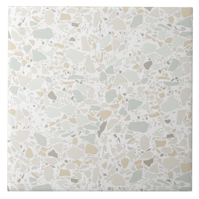 Modern Simple Terrazzo White Tile (Front)
