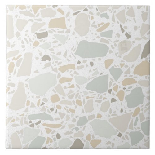 Modern Simple Terrazzo White Tile