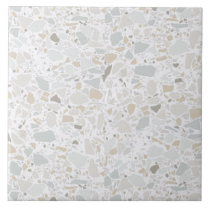 Modern Simple Terrazzo White Tile