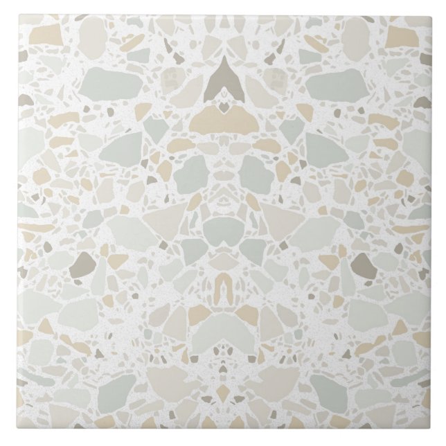 Modern Simple Terrazzo White Tile (Front)