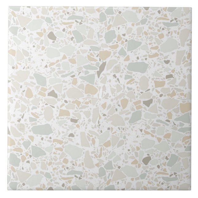 Modern Simple Terrazzo White Tile (Front)