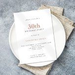 Modern Simple Text Blush Pink 30th Birthday Invitation<br><div class="desc">Modern Simple Text Blush Pink 30th Birthday. Simple elegance for your thirtieth invites. Change colors of text and backgrounds if you so wish via the edit further option.</div>