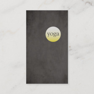Modern Simple Texture Black Yellow Yoga Instructor Business Card