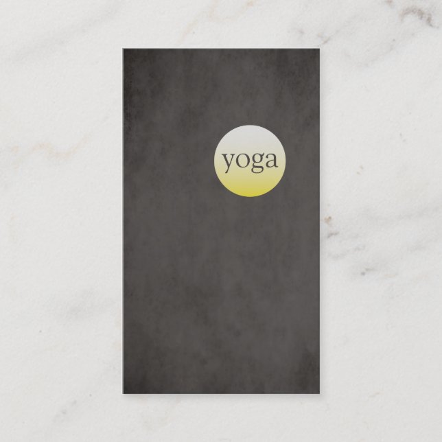 Modern Simple Texture Black Yellow Yoga Instructor Business Card (Front)