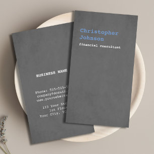 Modern Simple Texture Gray Blue Consultant Business Card