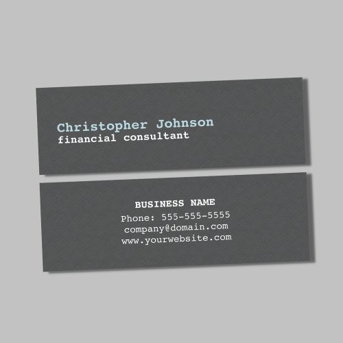 Modern Simple Texture Grey Blue Consultant Mini Business Card