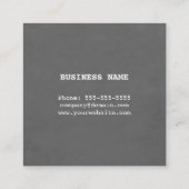 Modern Simple Texture Grey Blue Consultant Square Business Card (Back)