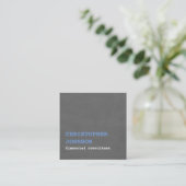 Modern Simple Texture Grey Blue Consultant Square Business Card (Standing Front)