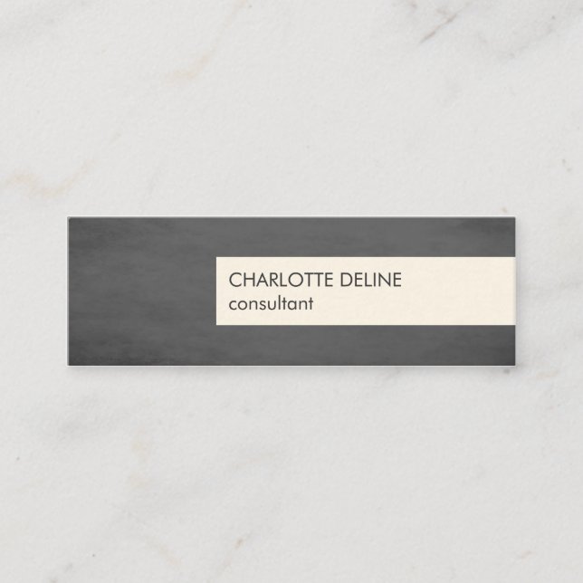 Modern Simple Texture Grey Stripe Consultant Mini Business Card (Front)