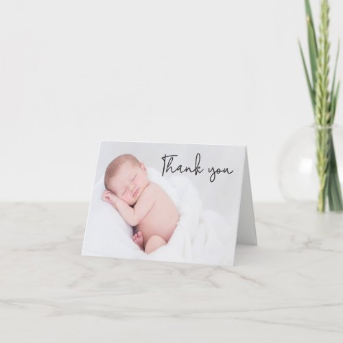 Modern Simple Thank You Baby Birth Announcement