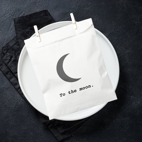 Modern Simple To the Moon Quote Favor Bag