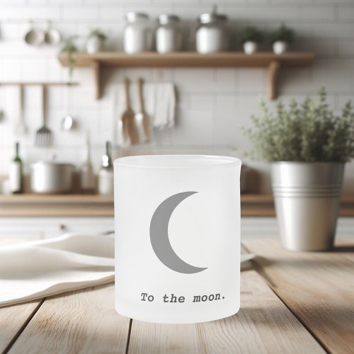 Modern Simple To the Moon Quote Frosted Glass Coffee Mug
