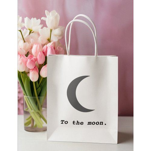 Modern Simple To the Moon Quote Large Gift Bag