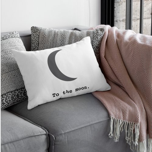 Modern Simple To the Moon Quote Lumbar Pillow